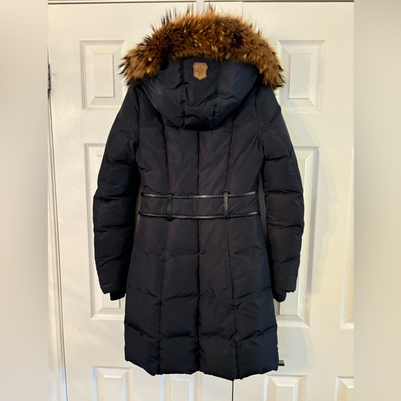 MACKAGE KAY down coat with natural fur Signature Mackage Collar Blue Size XS - Picture 2 of 9